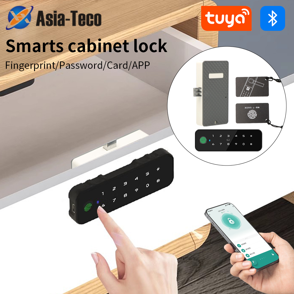 Furniture Hardware Products - Tuya Bluetooth Smart Wood Cabinet Fingerprint