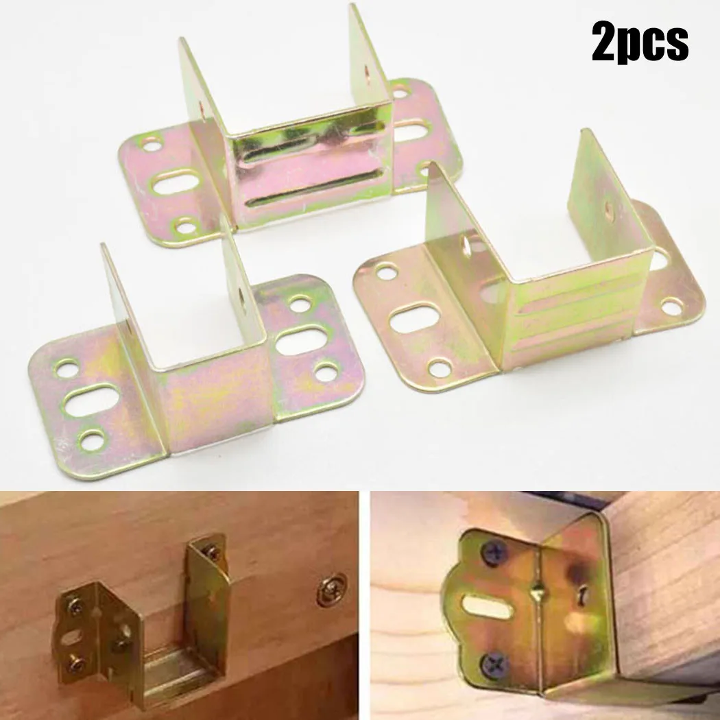 Furniture Hardware Suppliers - 2pcs U Shaped Metal Bed Bracket