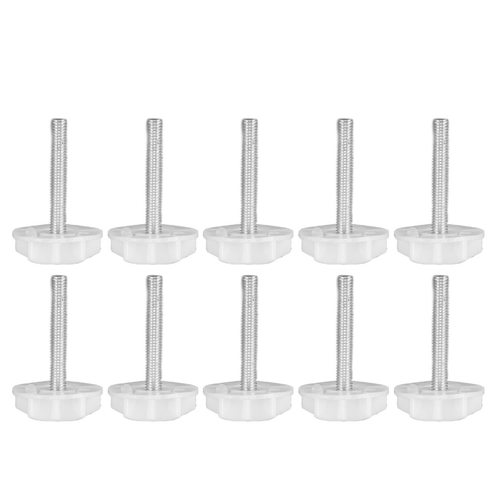 Furniture Leveling Hardware - 10Pcs White Screw Adjustable Furniture Leveling