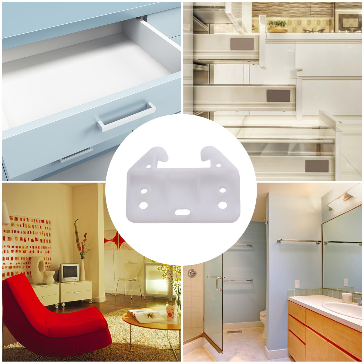 100Pcs Drawer Track Guide Whit - đánh giá và giá Furniture Hardware With Backplate