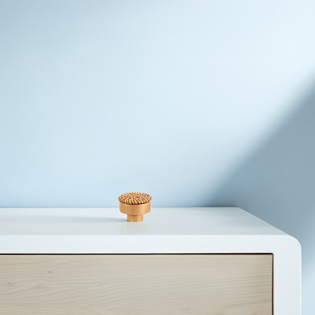 6Pcs Round Woven Wooden Knobs  - đánh giá và giá Cabinet Knob Round
