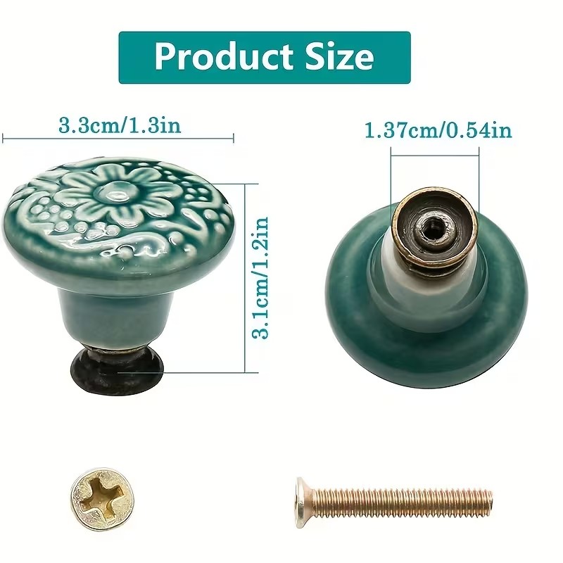 12pcs Ceramic Cabinet Knobs, F - đánh giá và giá Furniture Hardware Products