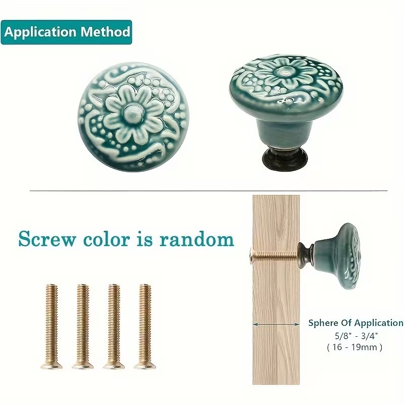 12pcs Ceramic Cabinet Knobs, F - đánh giá và giá Furniture Hardware Products
