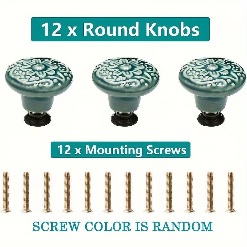 12pcs Ceramic Cabinet Knobs, F - đánh giá và giá Furniture Hardware Products