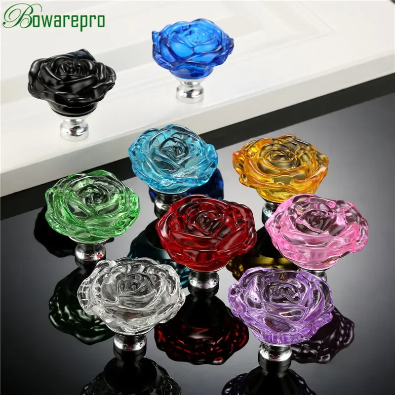 Bowarepro 50MM Pha Lê Hoa Hồng - đánh giá và giá Cabinet Knob Round