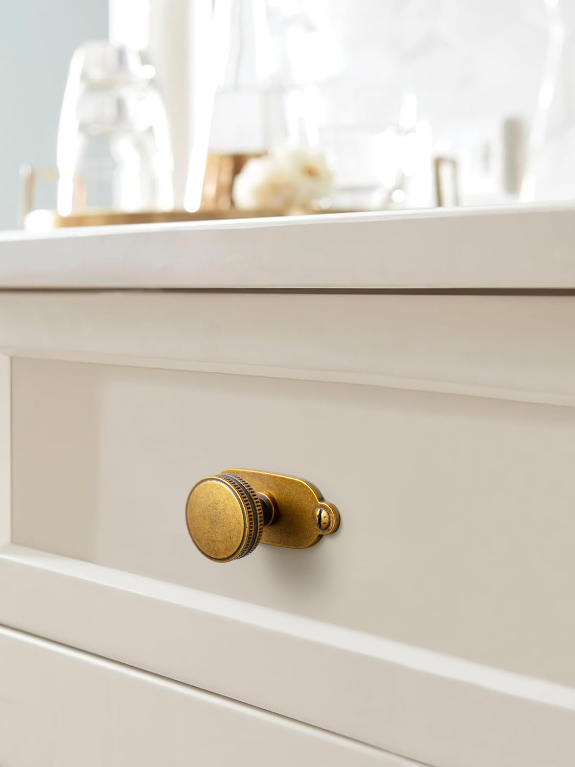 Goo-Ki Vintage Brass Cabinet P - đánh giá và giá Furniture Hardware With Backplate