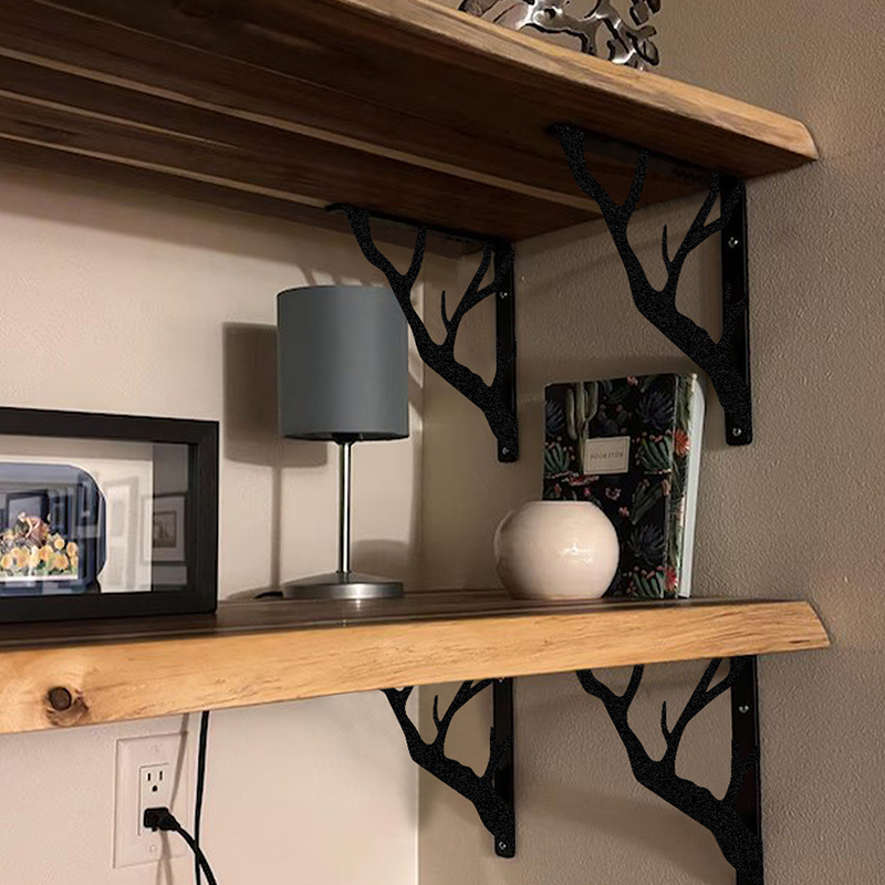 2PCS Black Tree Branch Metal S - đánh giá và giá Shelf Bracket Pair