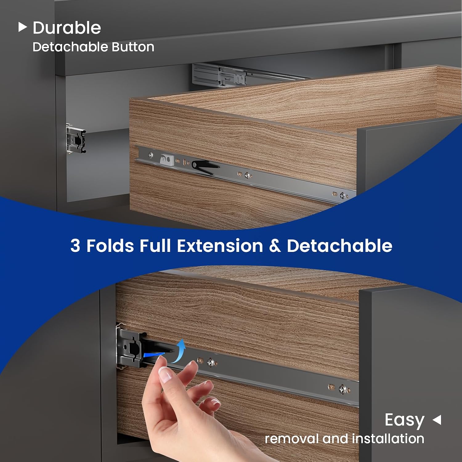 22 Inch Side Mount Soft Close  - đánh giá và giá Drawer Slide Pair