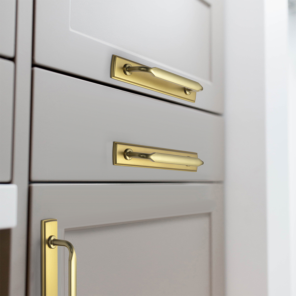 Goo-Ki Brushed Gold Zinc Alloy - đánh giá và giá Furniture Hardware With Backplate